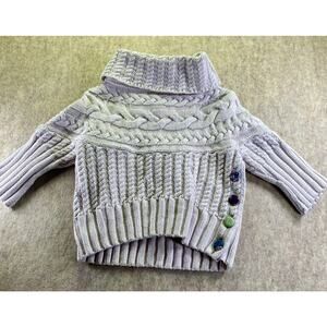 Matilda Jane Flaxen‎ Reese Crop Sweater Cable Knit Turtle Neck Size 6
